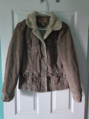 Aeropostale Olive and Tan Corduroy Jacket